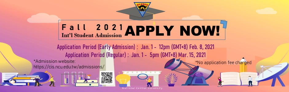 Pendaftaran Kuliah di National Central University Taiwan Tahun Ajaran 2021-2022