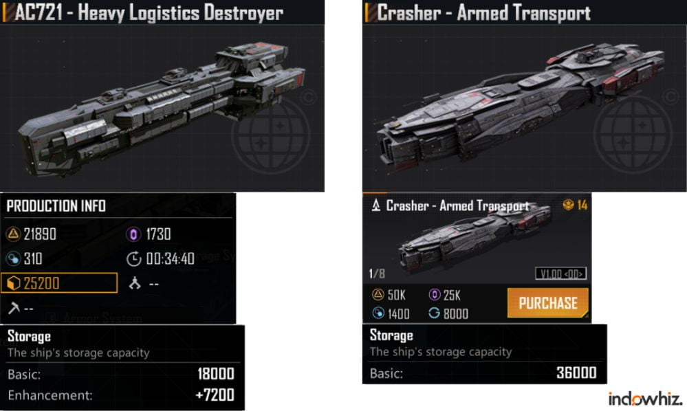 AC721 and Crasher ships